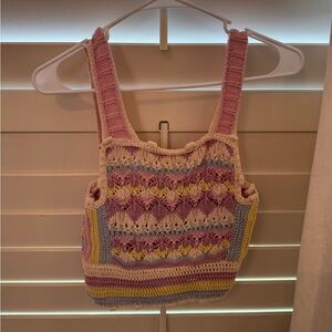 Zara Size Small Crochet Pastel Top
